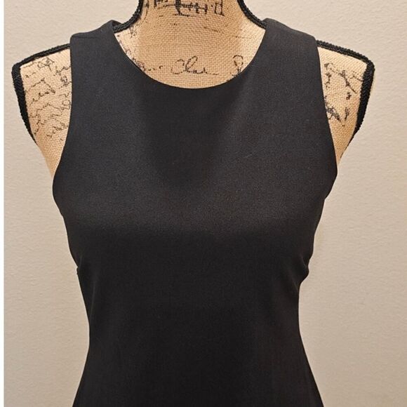 NWT Saints & Secrets Black Ruffle Bottom Cross Back Dress Size Large - Picture 3 of 7